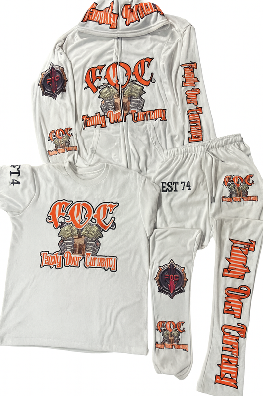 3-Piece F.O.C. Velour Set - White